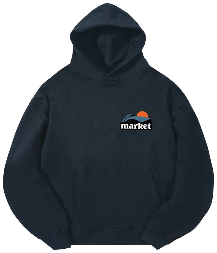 Market On The Horizon Hoodie Dusty Blue