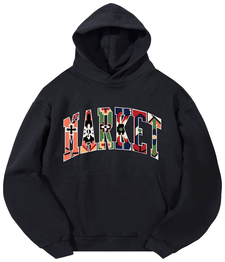 Market Floral Rug Arc Hoodie Black
