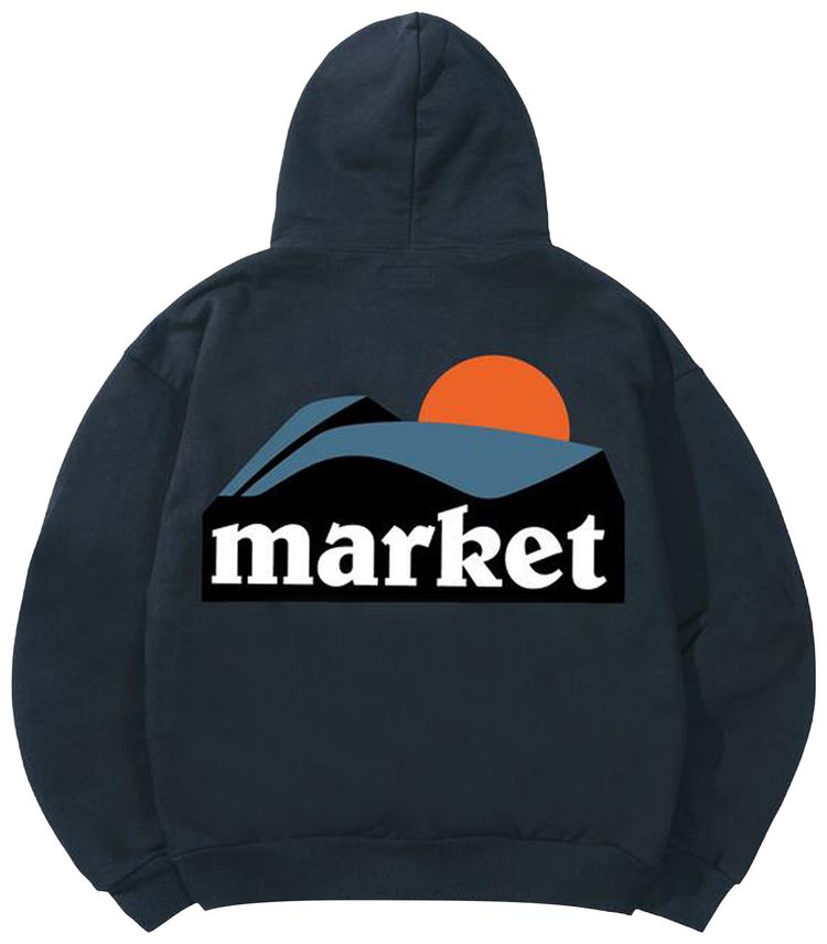 Market On The Horizon Hoodie Dusty Blue