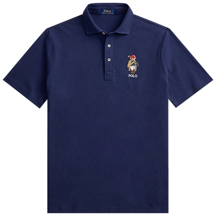 Polo Ralph Lauren Short Sleeve Basic Mesh Novelty Bear Polo Newport NavyHeritage Bear