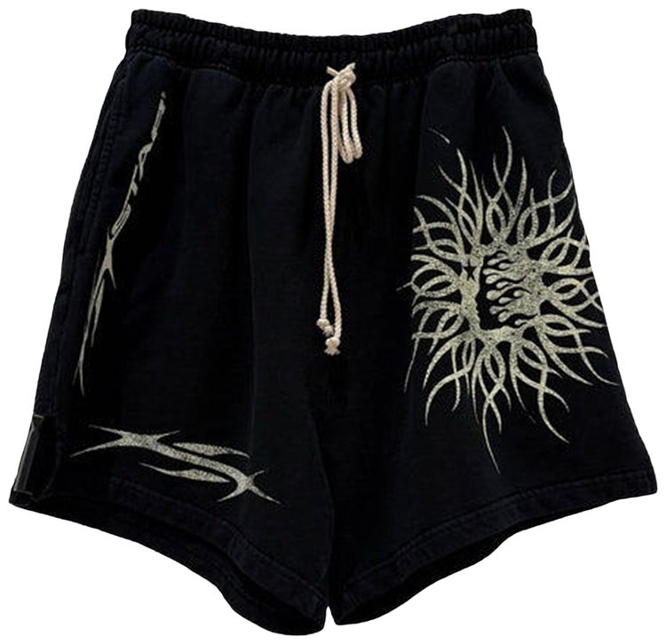 Hellstar Flame Yang Shorts White