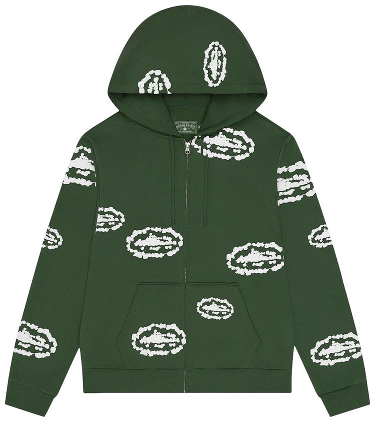 Denim Tears x Cortiez Island Wreath Zip Hoodie Green
