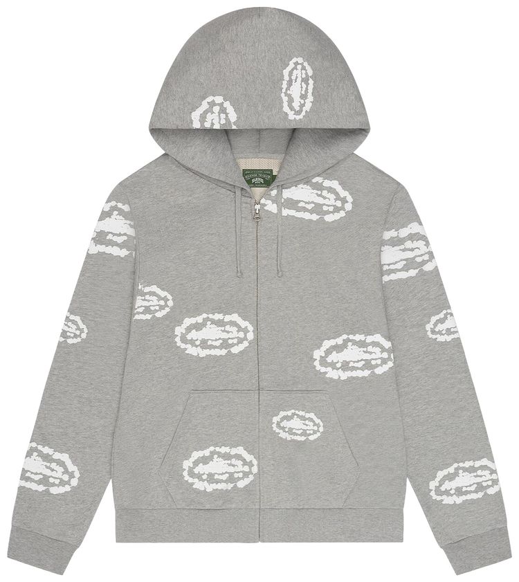 Denim Tears x Cortiez Island Wreath Zip Hoodie Grey