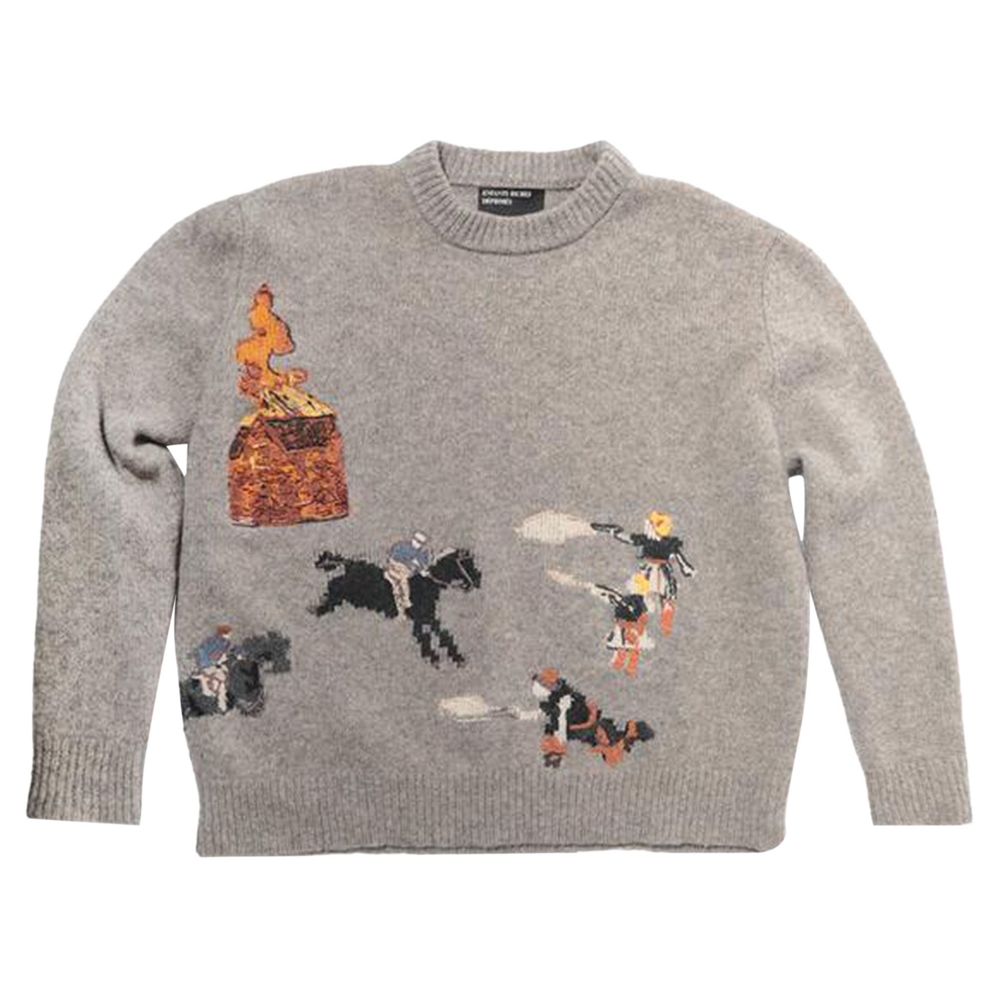 アンファンリッシュデプリメ ENFANTS RICHES DEPRIMES カムリブウィズミー刺繍ニット メンズ M Buy Enfants Riches Déprimés Come Live With Me Sweater 'Grey' - 080