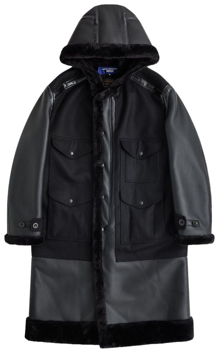 Junya Watanabe MAN x Filson Hooded Faux Fur Coat Black