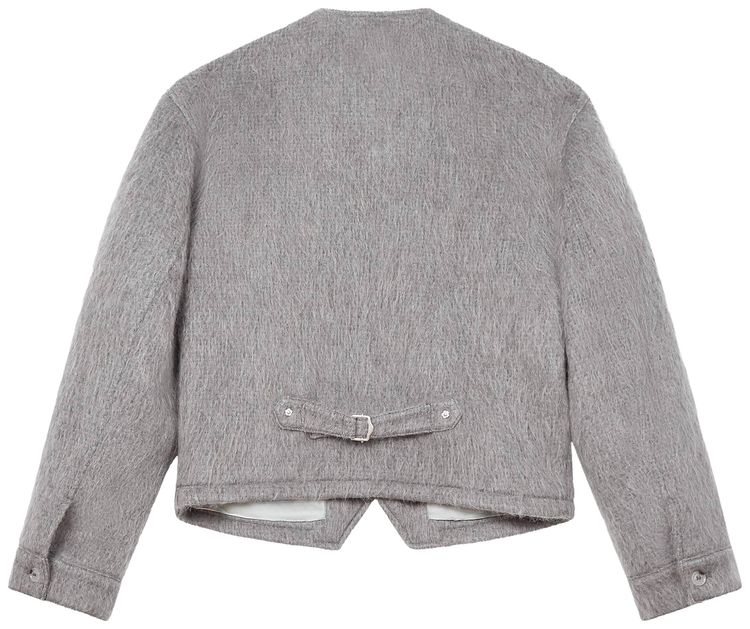 Kenzo Hairy Collarless Jacket Grey