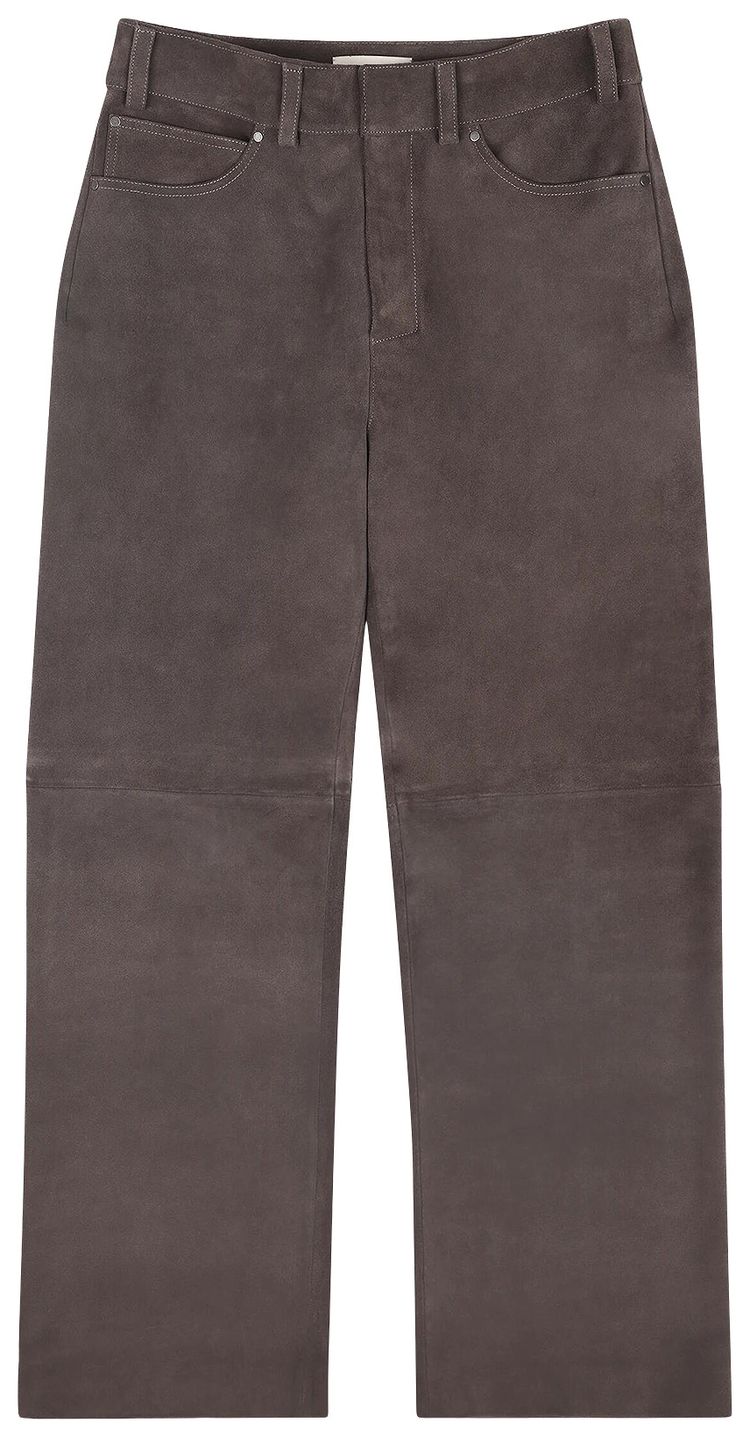 Entire Studios Leather Straight Leg Pant Green