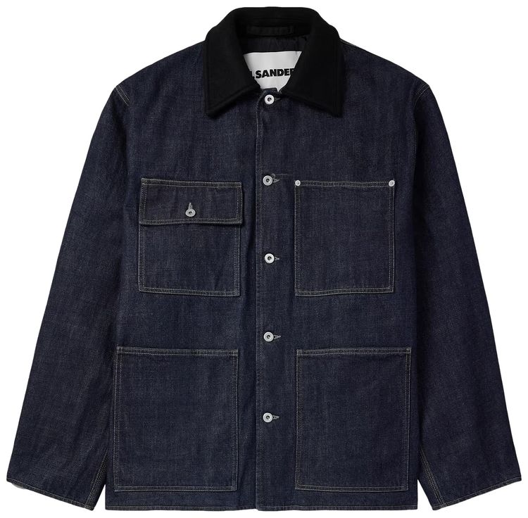 Jil Sander Denim Caban Jacket Blue
