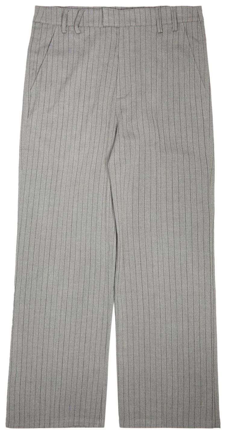 KROST Herringbone Pleated Trousers Grey