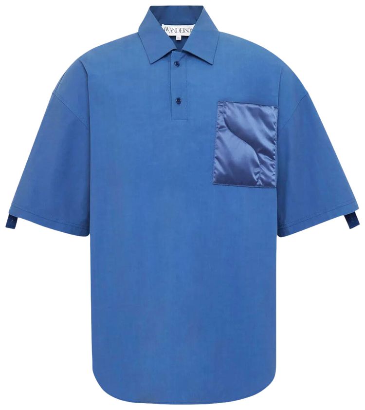 JW Anderson Short Sleeve Quilted Pocket Polo Blue