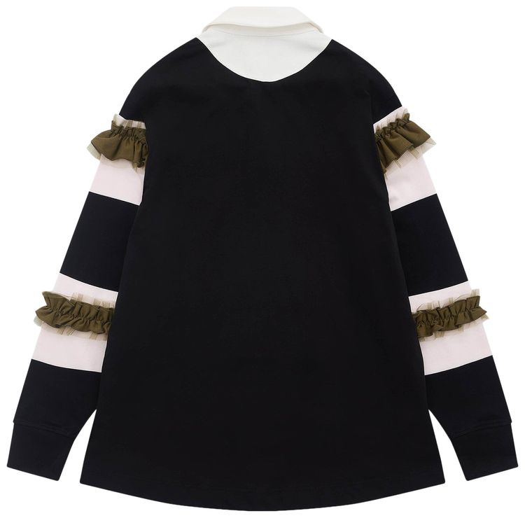 Simone Rocha Ruffle Rugby Shirt With Turbo Embroidery Black