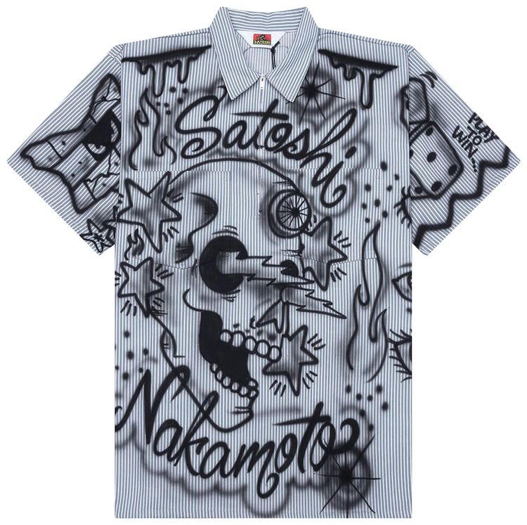 Satoshi Nakamoto Abandoned Theme Park Half Zip Blue