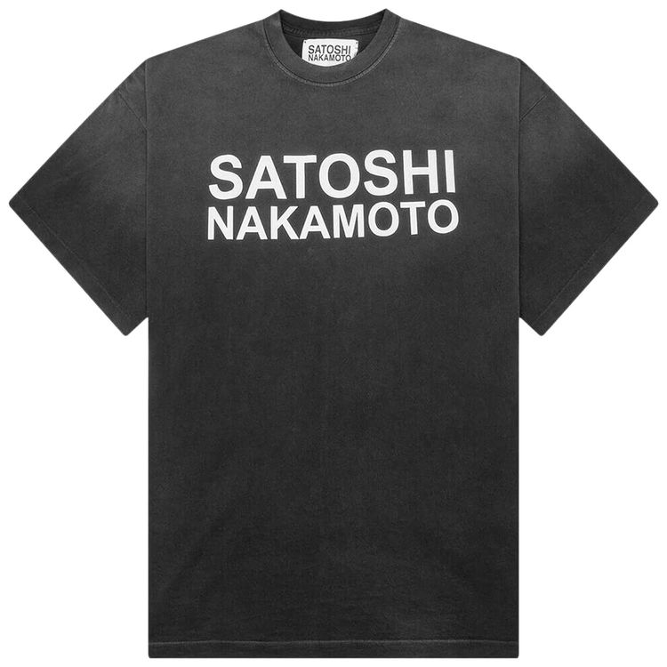 Satoshi Nakamoto Stencil Logo Tee Black