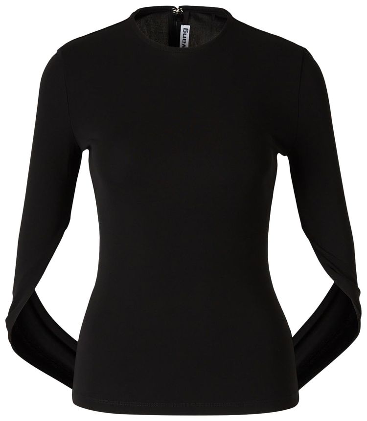 Alexander Wang Drape Back Long Sleeve Top Black