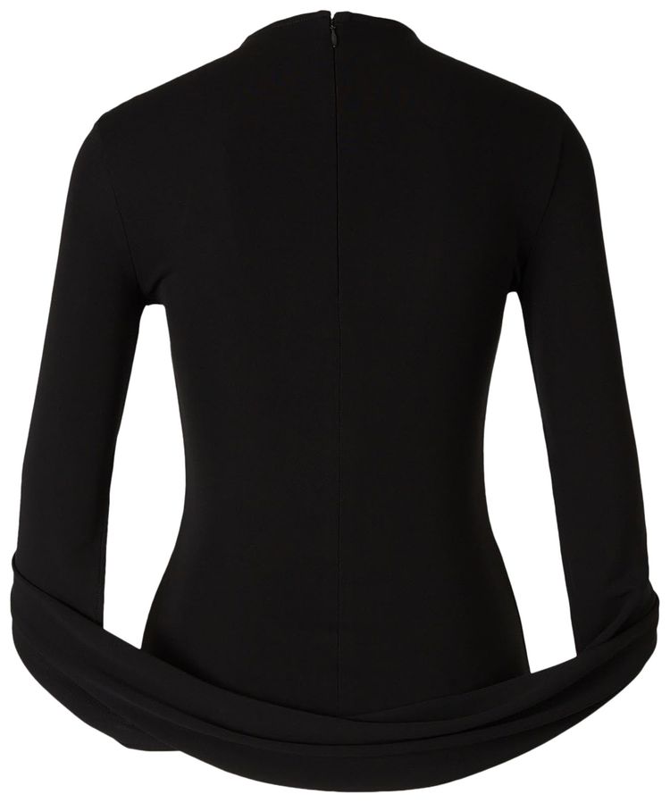Alexander Wang Drape Back Long Sleeve Top Black