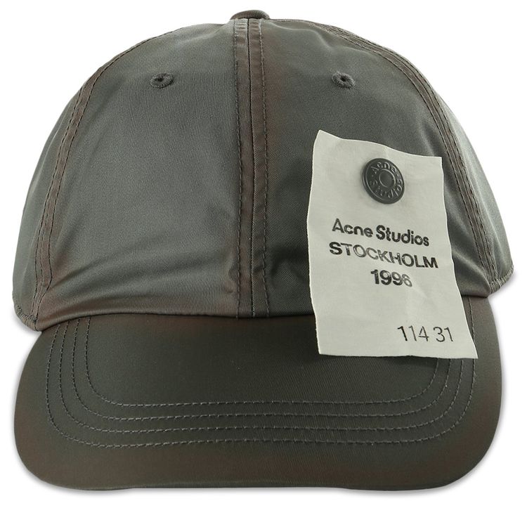 Acne Studios Curved Brimit Panel Design Hat Stone Grey