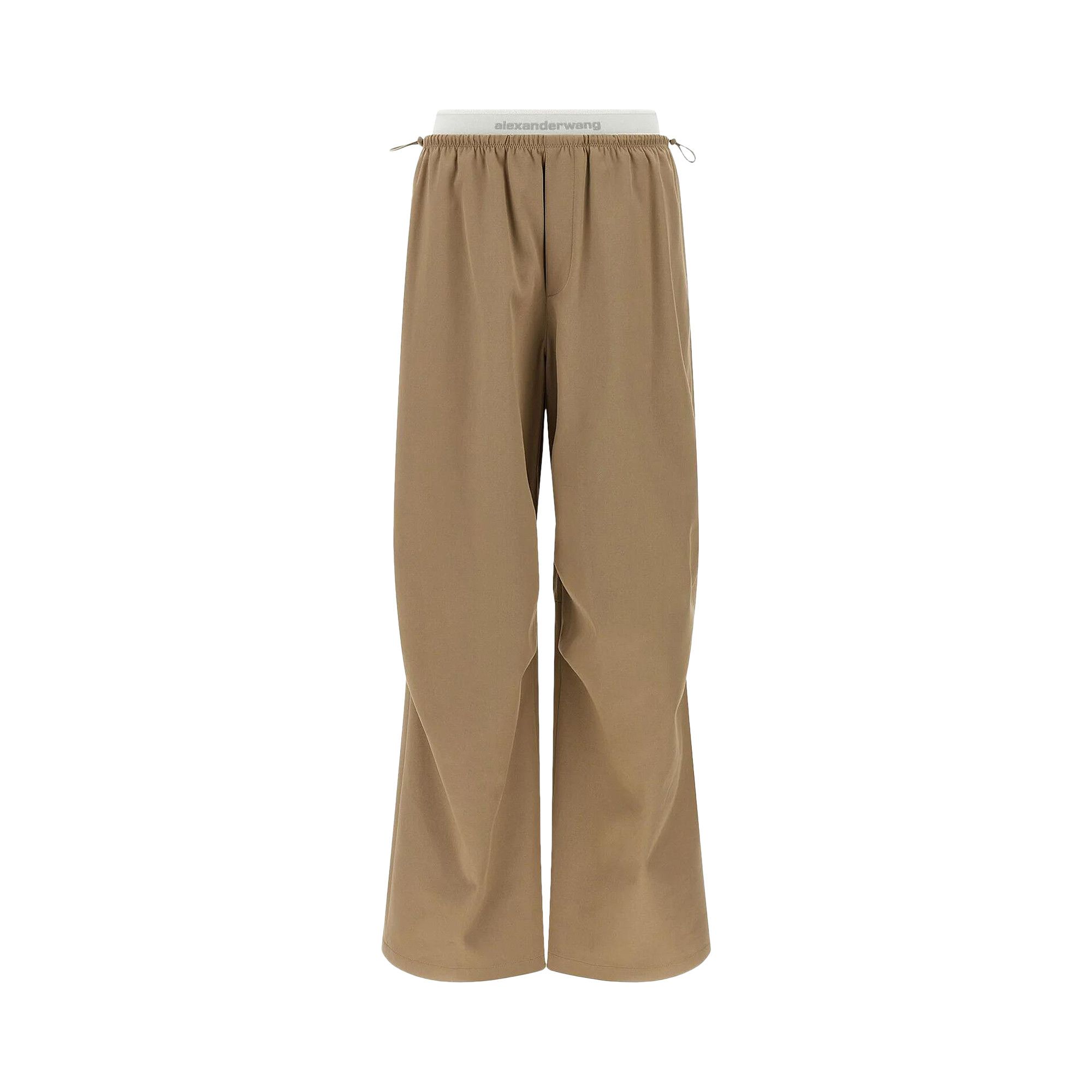 Buy Alexander Wang Articulated Knee Mid Rise Logo Elastic Pants