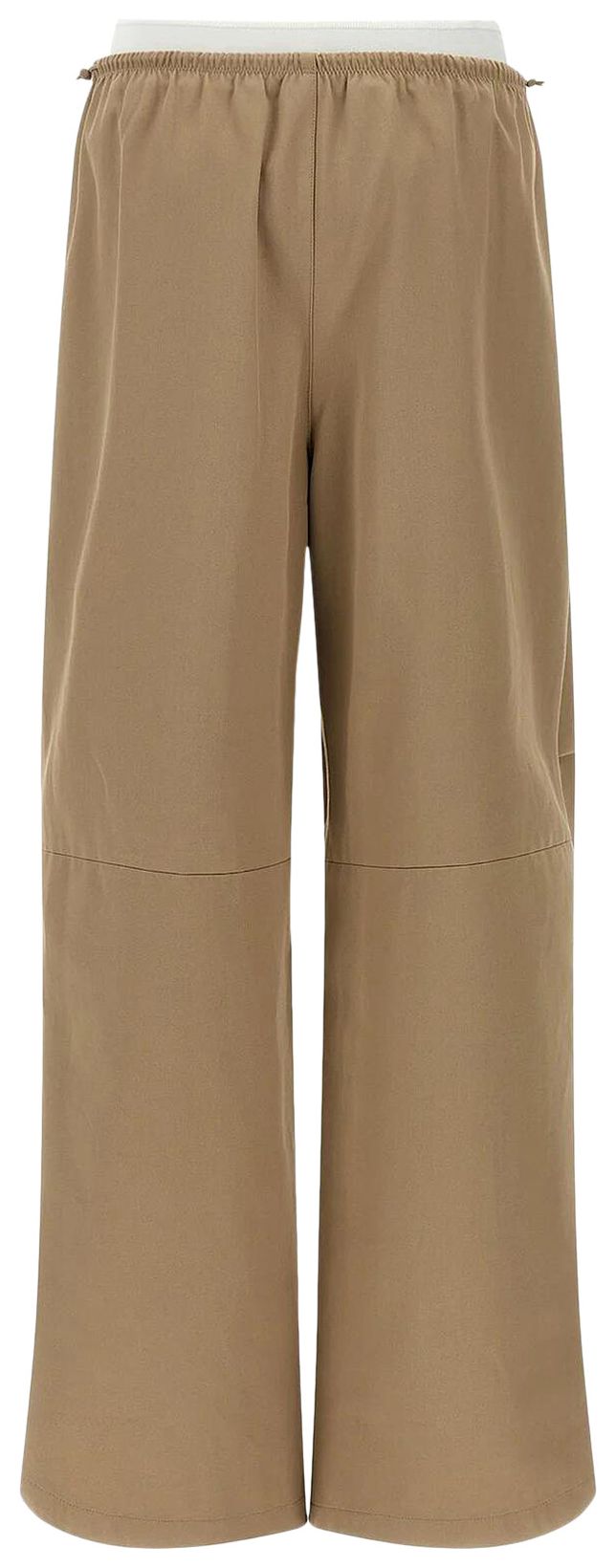 Alexander Wang Articulated Knee Mid Rise Logo Elastic Pants Warm Taupe