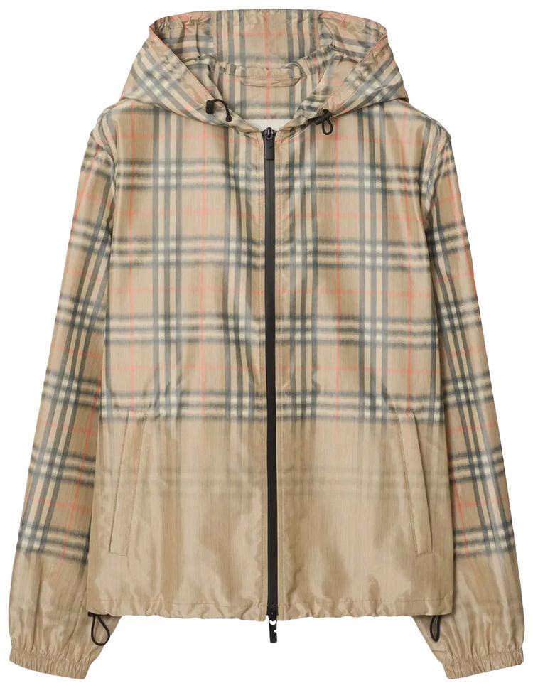 Burberry Newport Check Zip Hoodie Sand IP Check