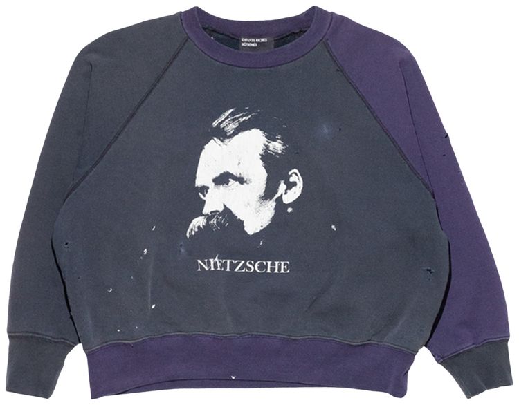 Enfants Riches Deprimes Nietzsche Raglan Sweatshirt BlackPurple