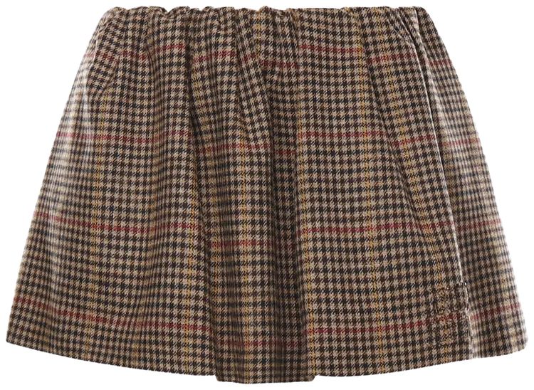 Miu Miu Houndstooth Mini Skirt Brown