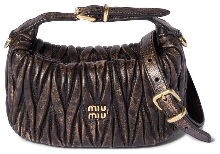 Miu Miu Matelasse Nappa Leather Handbag Caffe