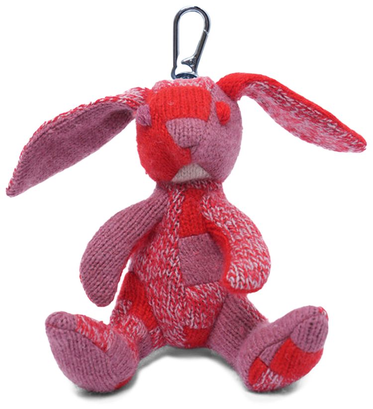 The Elder Statesman Rabbit Keychain Red Multi