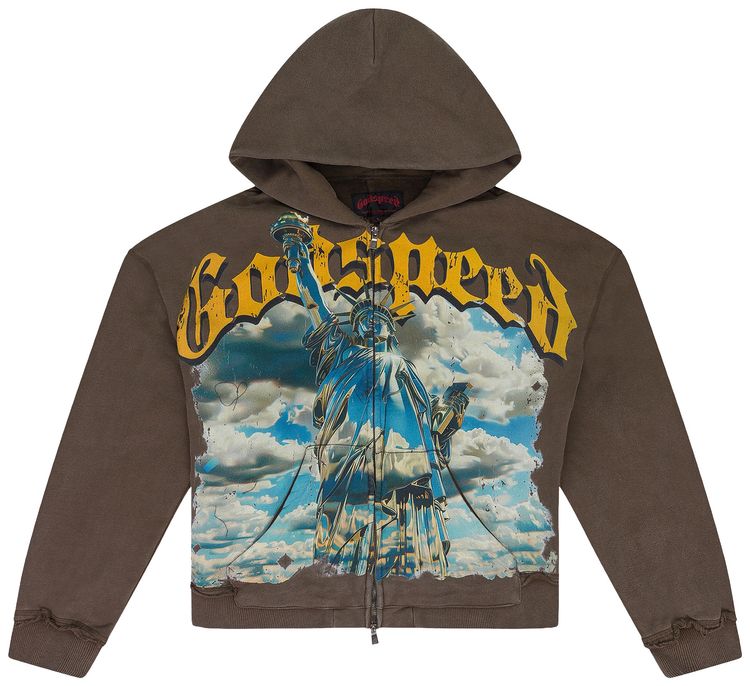 Godspeed Chrome Liberty Zip Hoodie V2 Brown