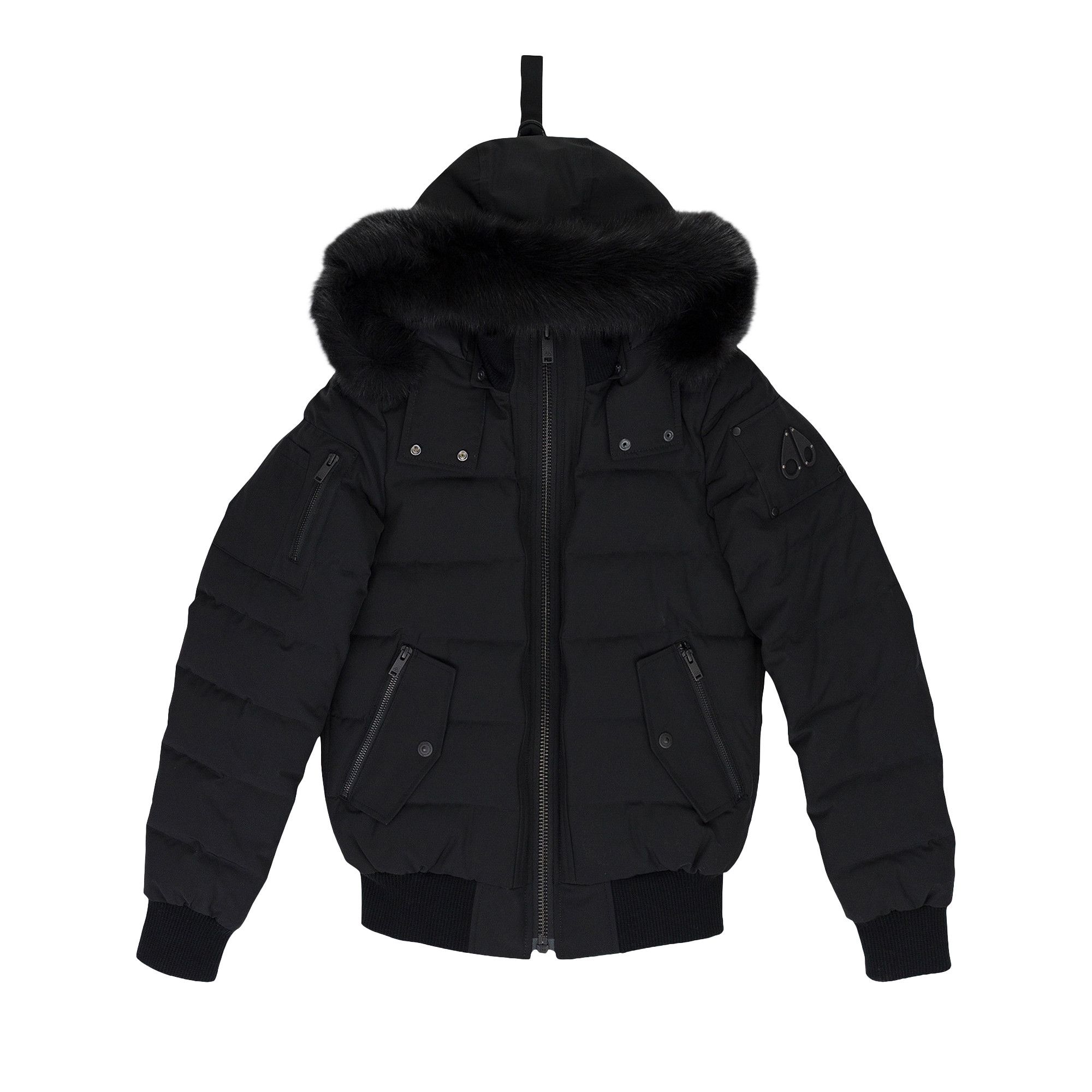 Buy Moose Knuckles Ladriere Shearling Trim Bomber Jacket 'Black