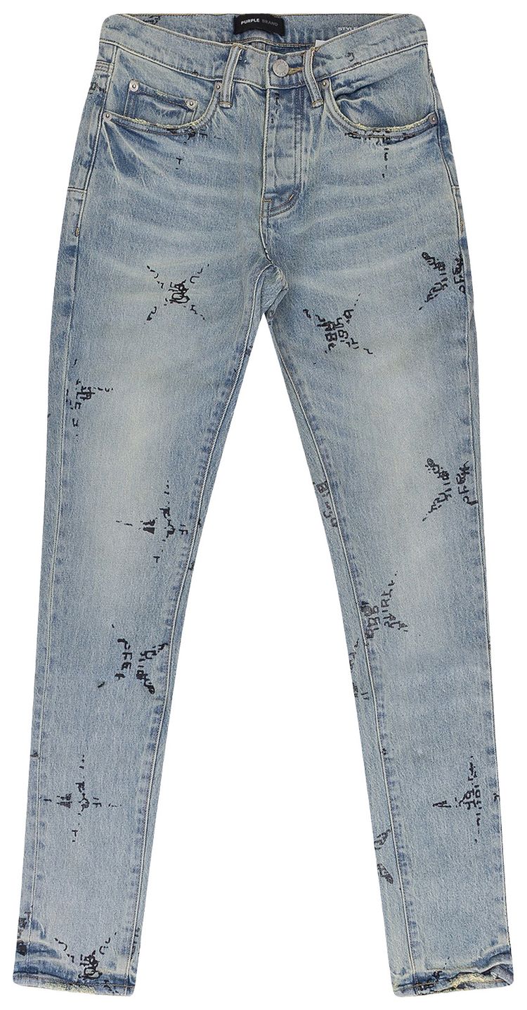 PURPLE BRAND Star Monogram P001 Skinny Jeans Blue