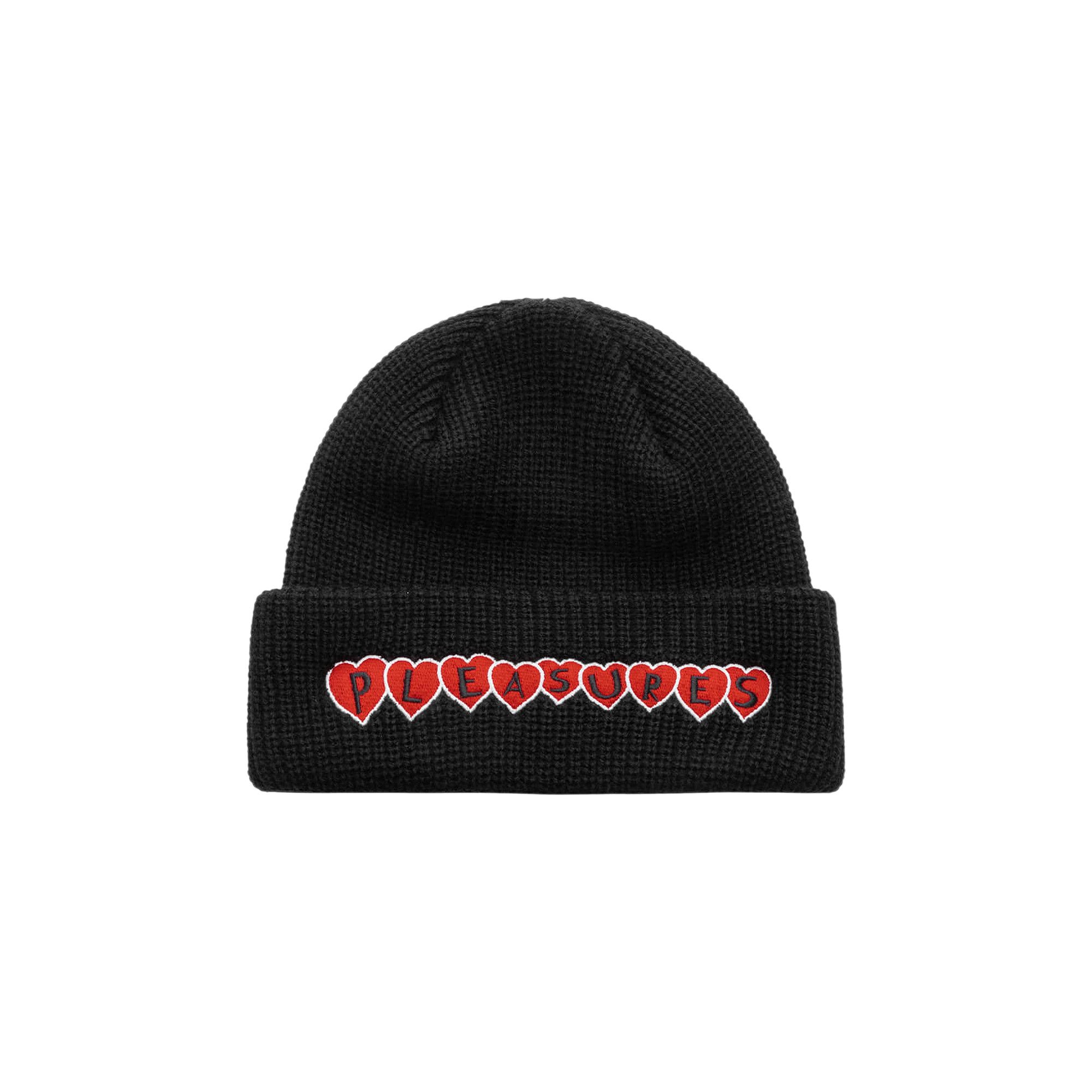Buy Pleasures Hearts Beanie 'Black' - P25W089 BLAC | GOAT AE