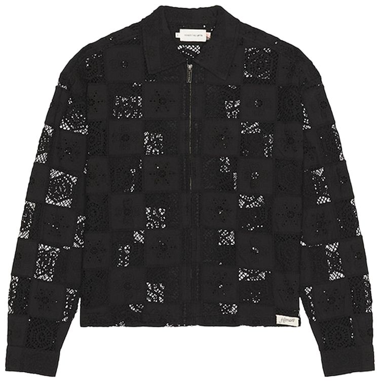 Honor The Gift Crochet Full Zip Jacket Black