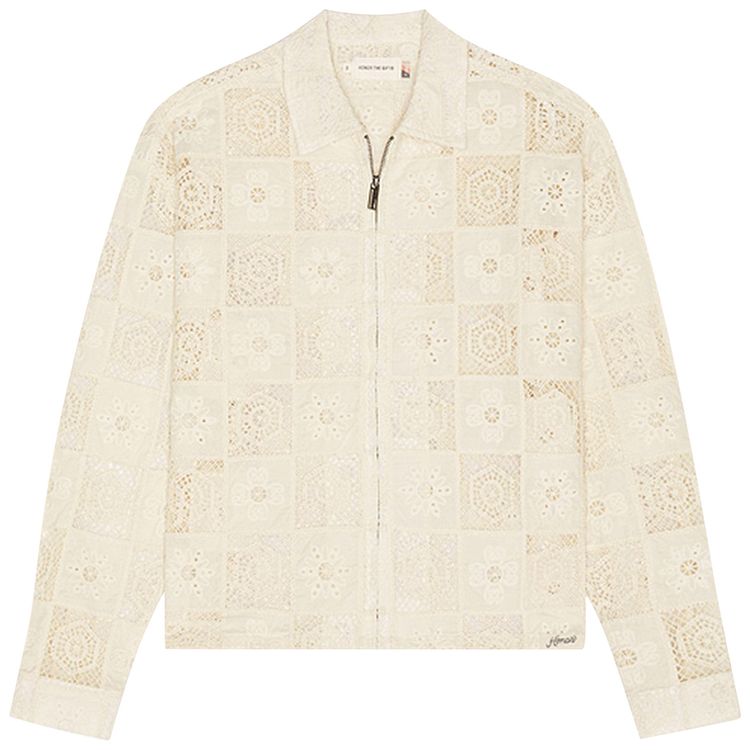 Honor The Gift Crochet Full Zip Jacket Bone