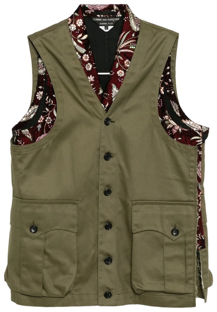 Comme des Garcons Homme Plus Pocket Casual Vest Burgundy