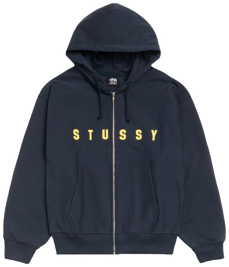 Stussy Lens Zip Hoodie Navy