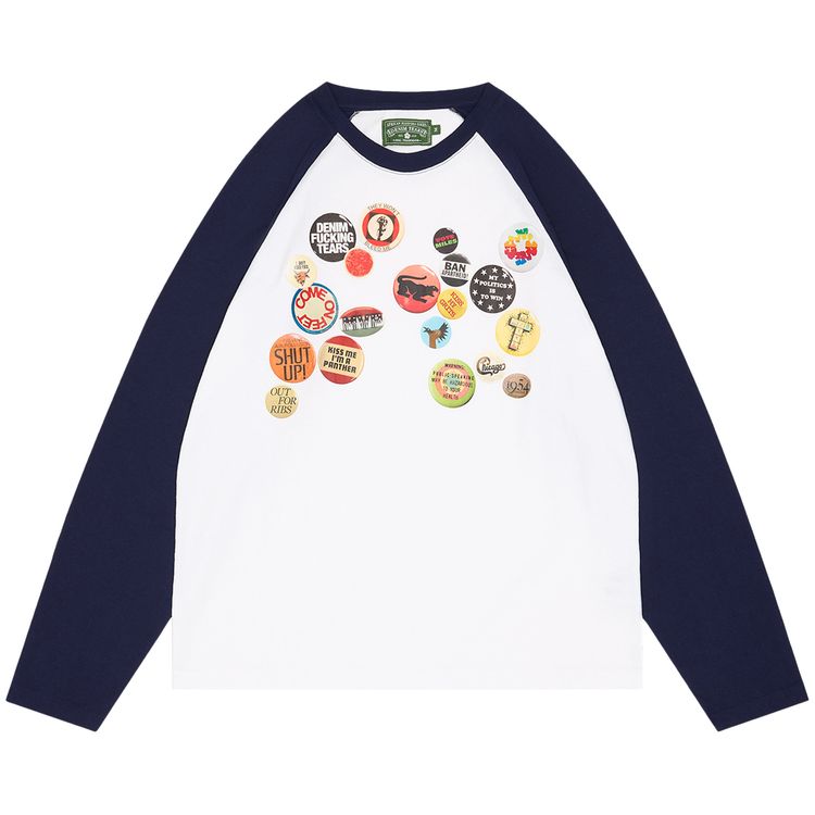 Denim Tears Long Sleeve Raglan Pin Tee White
