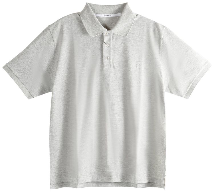 Saint Laurent Classique Bande Polo Gris Chine