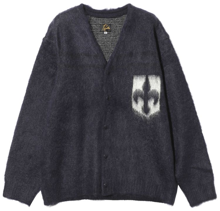 Needles Emblem Mohair Cardigan Navy