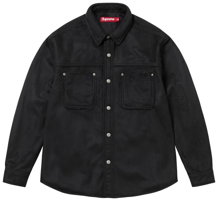 Supreme Faux Suede Snap Shirt Black