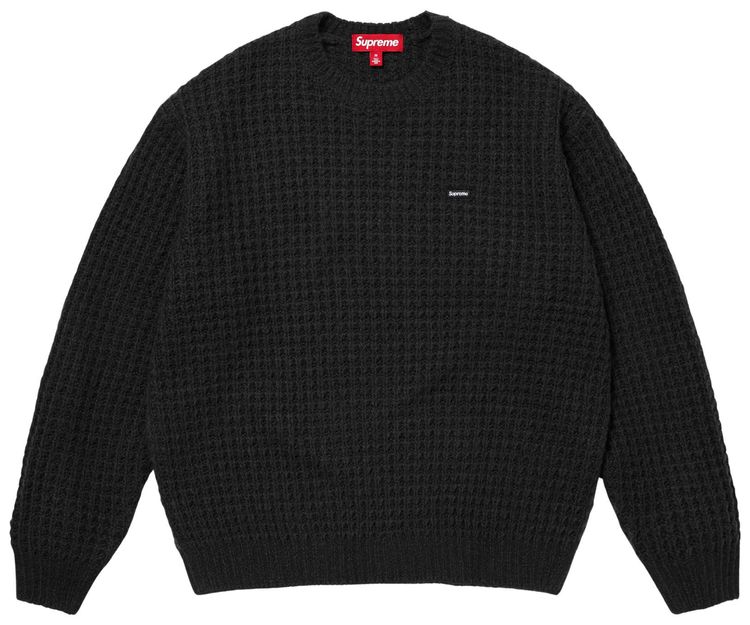 Supreme Small Box Waffle Sweater Black