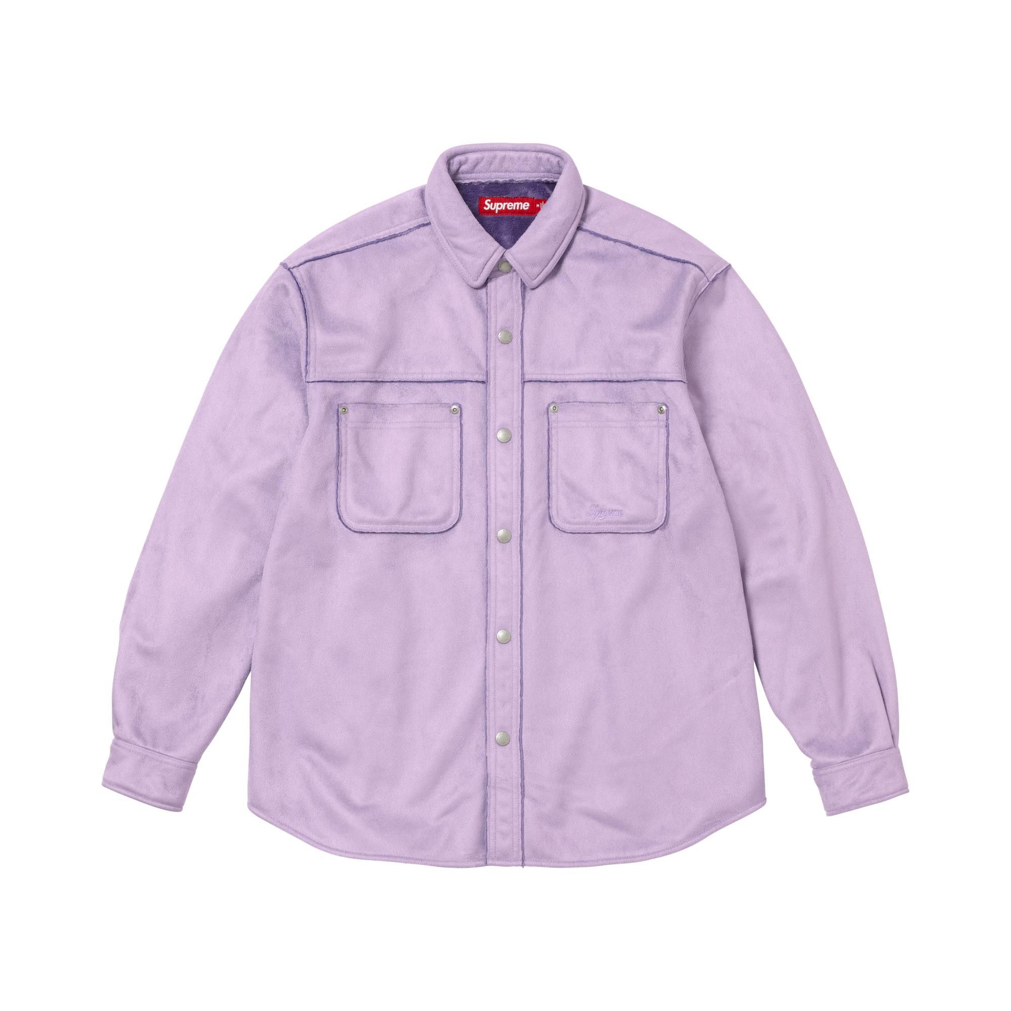 Buy Supreme Faux Suede Snap Shirt 'Lavender' - FW25S16 LAVENDER | GOAT
