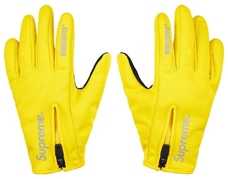 Supreme Windstopper Zip Gloves Yellow