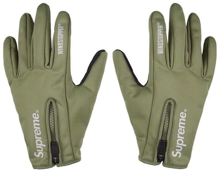 Supreme Windstopper Zip Gloves Olive