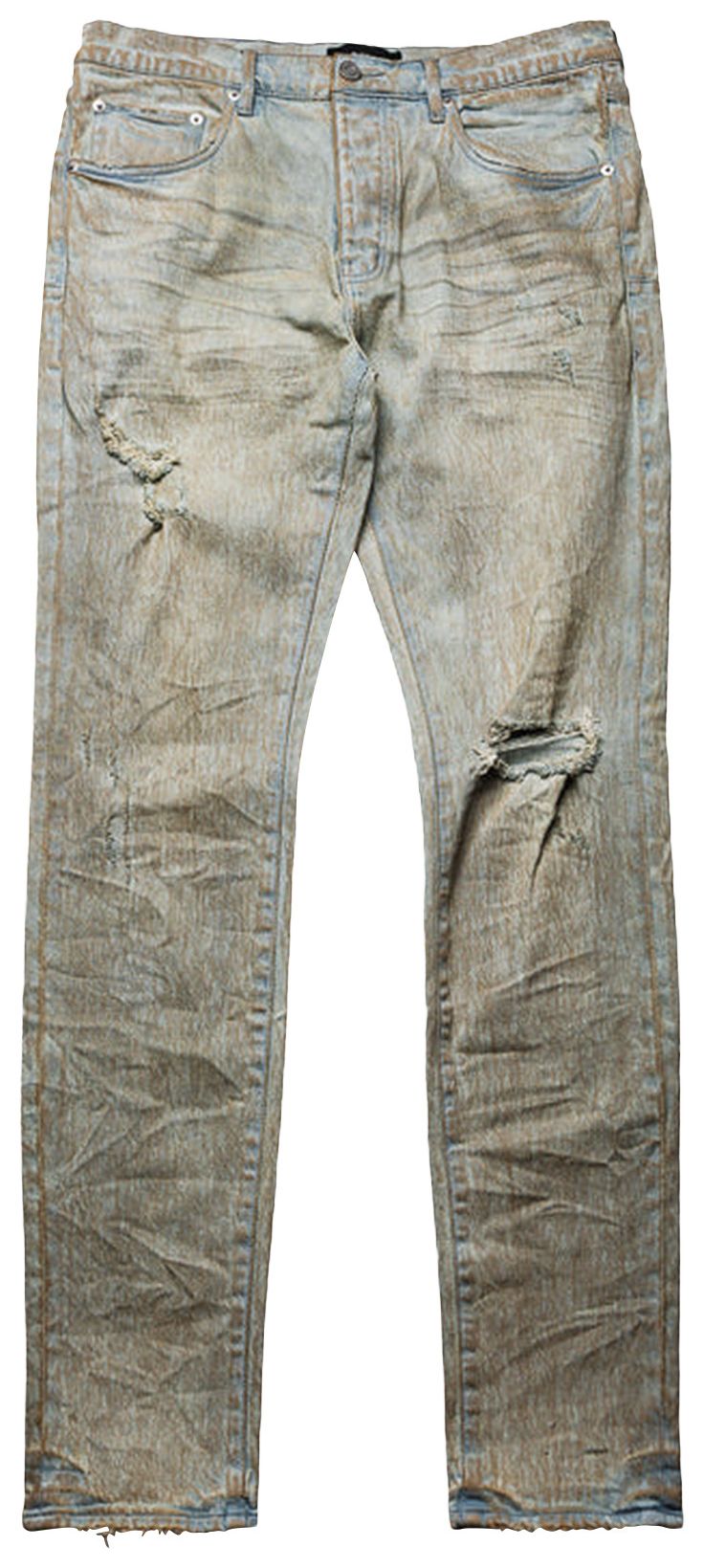 PURPLE BRAND Low Rise Skinny Leg Mud Jean Tan