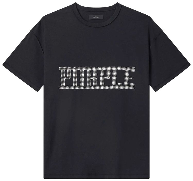 PURPLE BRAND Crystal Plaque T Shirt Black