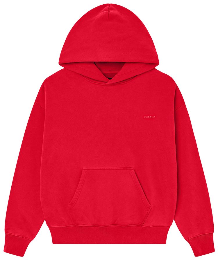 PURPLE BRAND Fleece Pullover Hoodie Red
