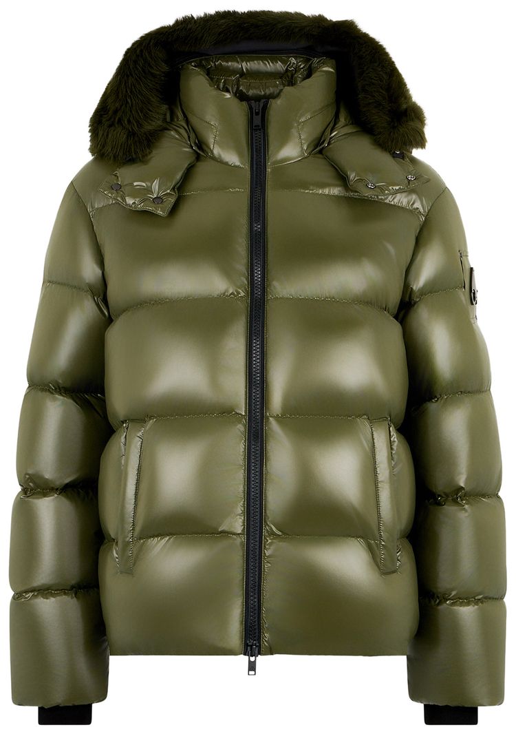 Moose Knuckles Kings Puffer Shearling Jacket Olive
