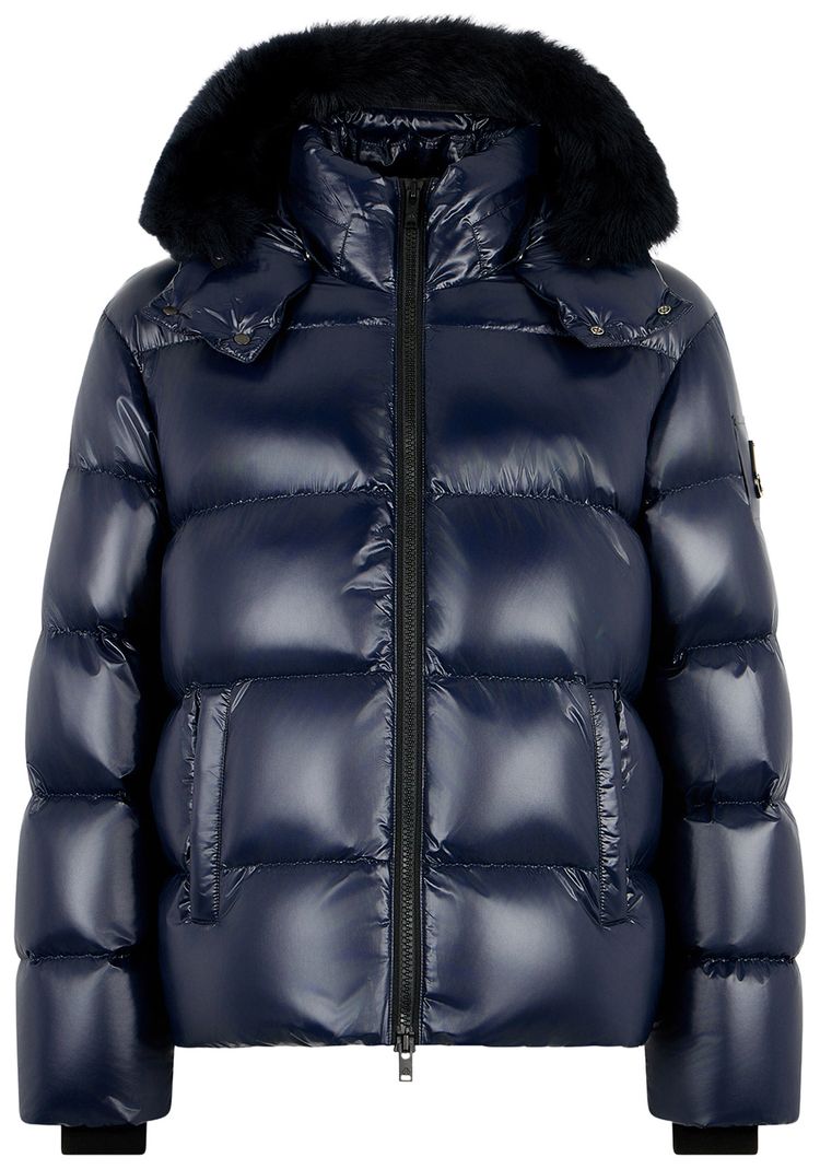 Moose Knuckles Kings Puffer Shearling Jacket Navy