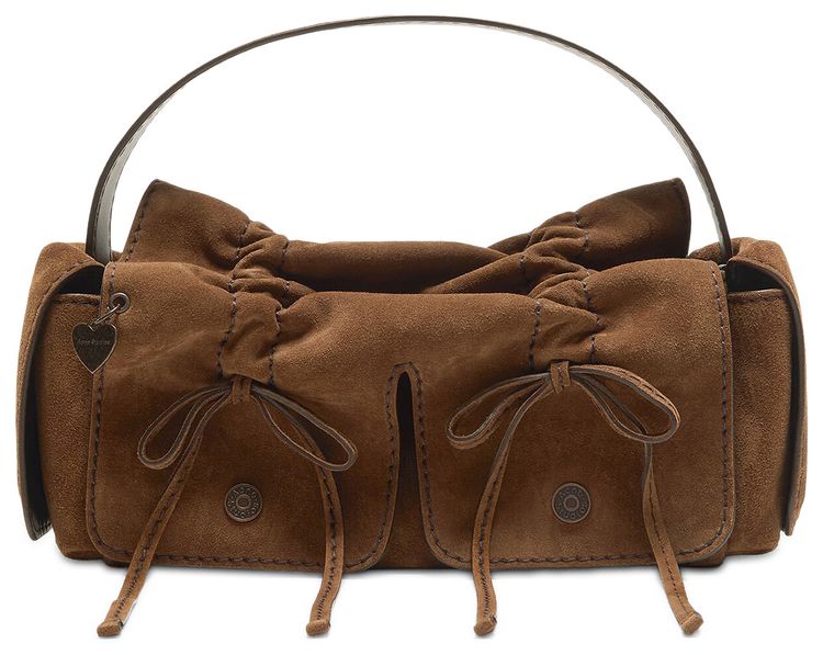 Acne Studios Multipocket Suede Shoulder Bag Cognac Brown
