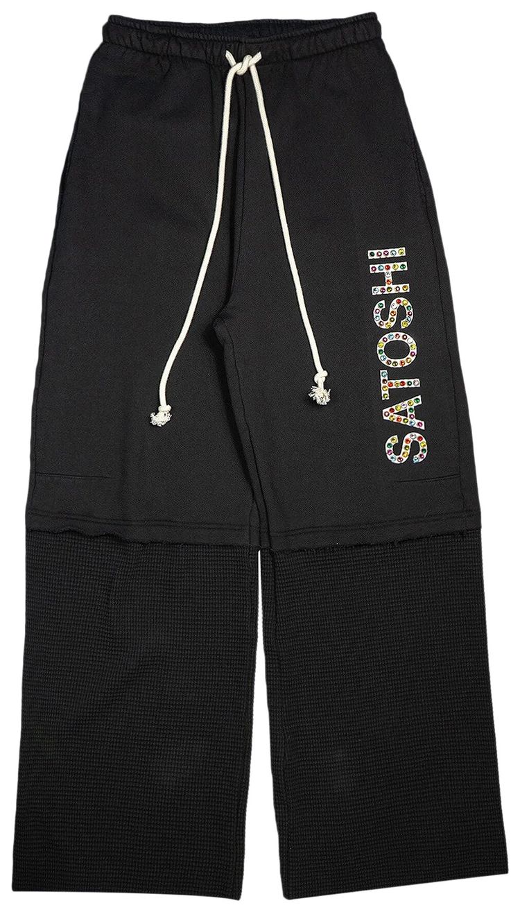 Satoshi Nakamoto Double Layer Studded Sweatpants Black